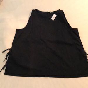LOFT Black tank with side ties